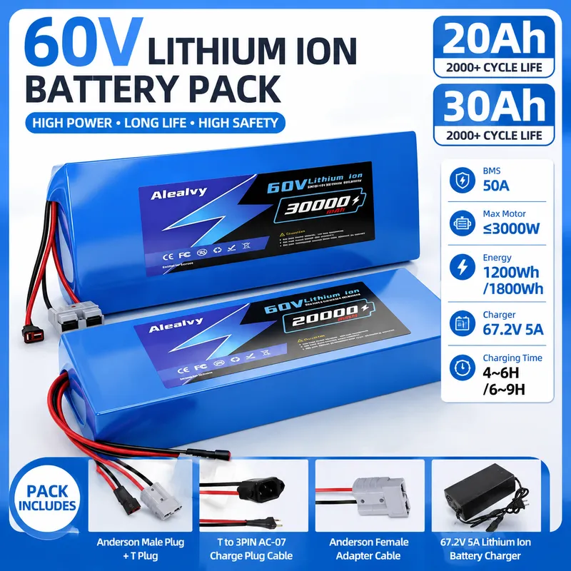   حزمة بطارية ليثيوم 21700 بقو - مراجعة 60V 30Ah Electric Scooter Battery وسعره