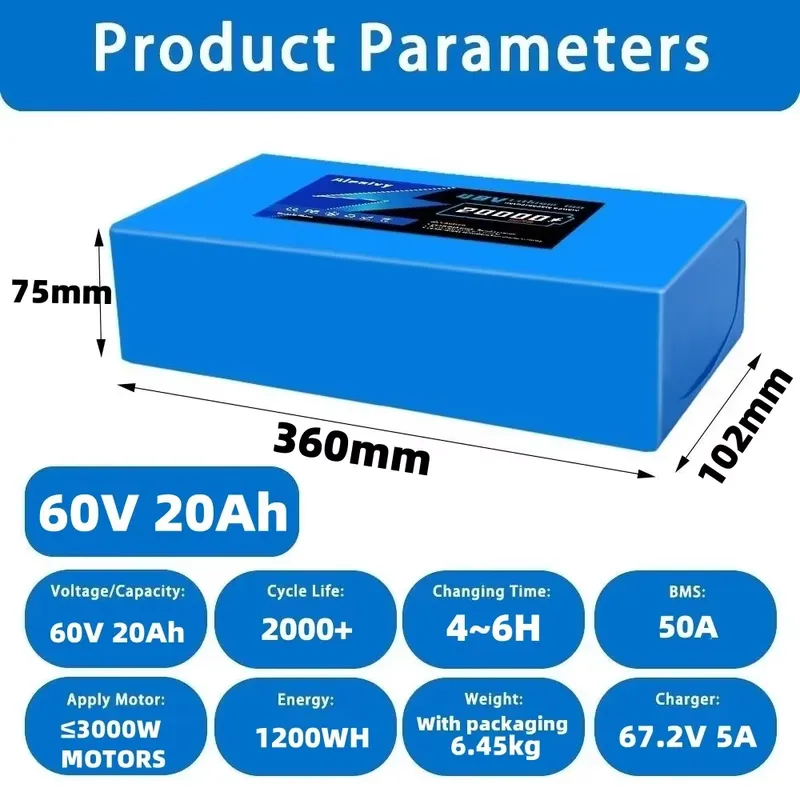   حزمة بطارية ليثيوم 21700 بقو - مراجعة 60V 30Ah Electric Scooter Battery وسعره