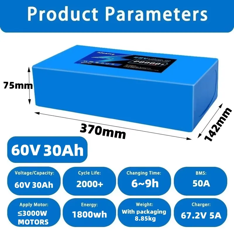   حزمة بطارية ليثيوم 21700 بقو - مراجعة 60V 30Ah Electric Scooter Battery وسعره